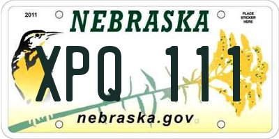 NE license plate XPQ111