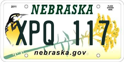 NE license plate XPQ117