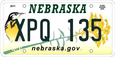 NE license plate XPQ135