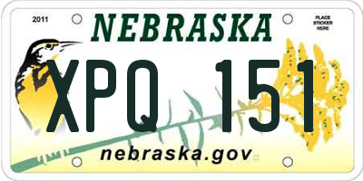 NE license plate XPQ151