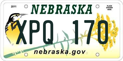 NE license plate XPQ170