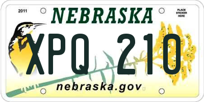 NE license plate XPQ210