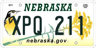 NE license plate XPQ211