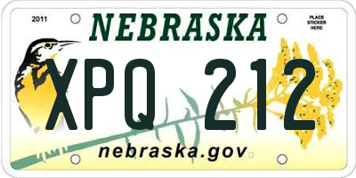 NE license plate XPQ212