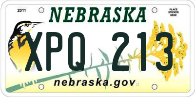 NE license plate XPQ213