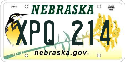 NE license plate XPQ214