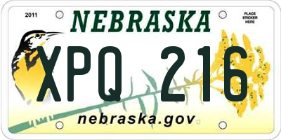 NE license plate XPQ216