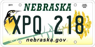 NE license plate XPQ218