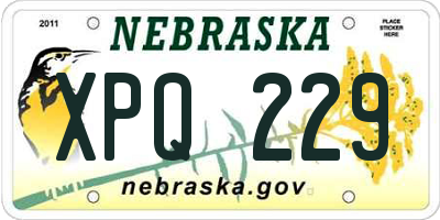 NE license plate XPQ229