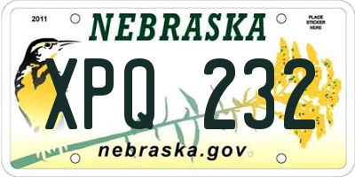NE license plate XPQ232