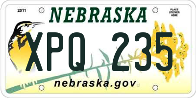 NE license plate XPQ235