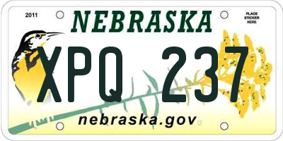 NE license plate XPQ237