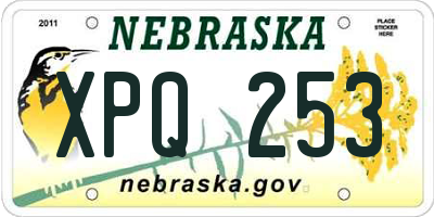 NE license plate XPQ253