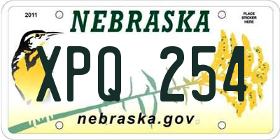 NE license plate XPQ254
