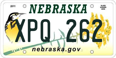 NE license plate XPQ262