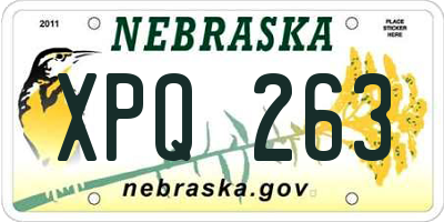 NE license plate XPQ263