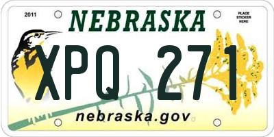 NE license plate XPQ271