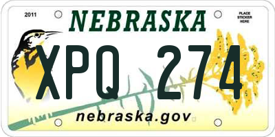 NE license plate XPQ274