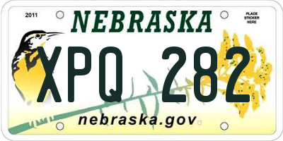 NE license plate XPQ282