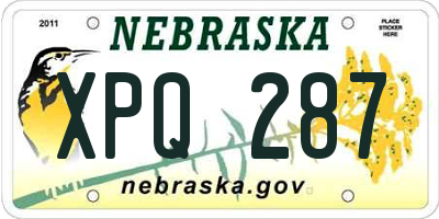 NE license plate XPQ287