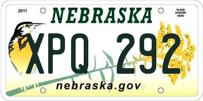 NE license plate XPQ292
