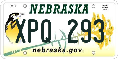 NE license plate XPQ293