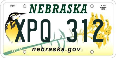 NE license plate XPQ312