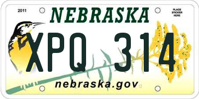 NE license plate XPQ314