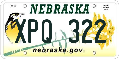 NE license plate XPQ322