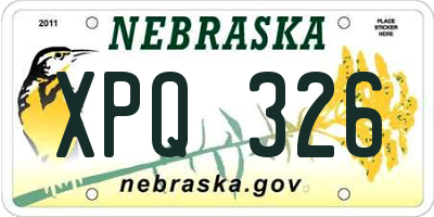 NE license plate XPQ326