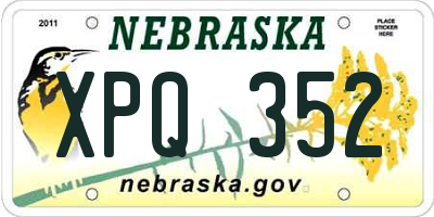 NE license plate XPQ352