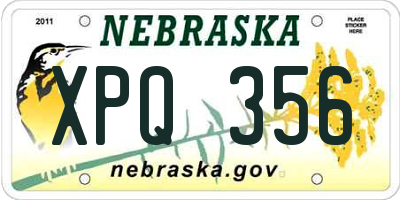 NE license plate XPQ356