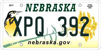 NE license plate XPQ392