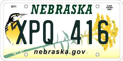 NE license plate XPQ416