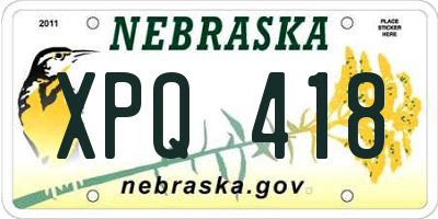 NE license plate XPQ418