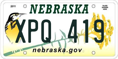 NE license plate XPQ419