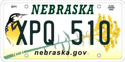 NE license plate XPQ510