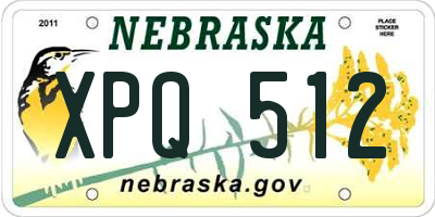 NE license plate XPQ512