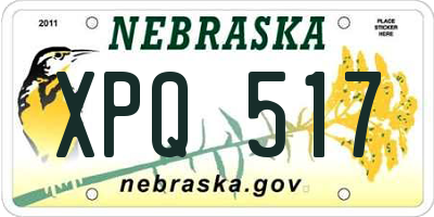 NE license plate XPQ517