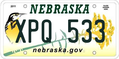 NE license plate XPQ533