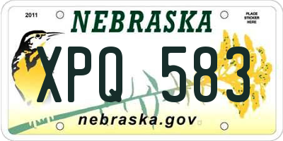 NE license plate XPQ583