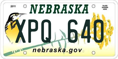 NE license plate XPQ640