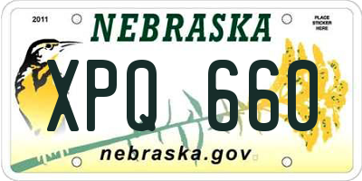 NE license plate XPQ660
