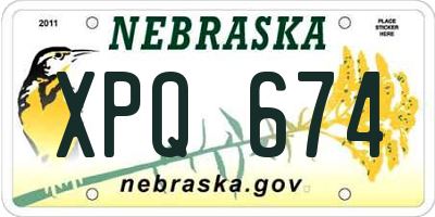 NE license plate XPQ674