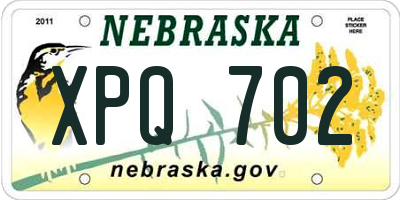 NE license plate XPQ702