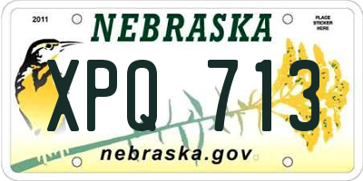 NE license plate XPQ713