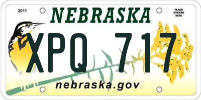 NE license plate XPQ717