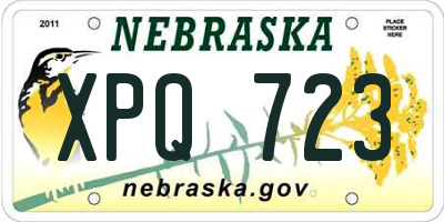 NE license plate XPQ723