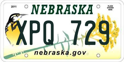 NE license plate XPQ729