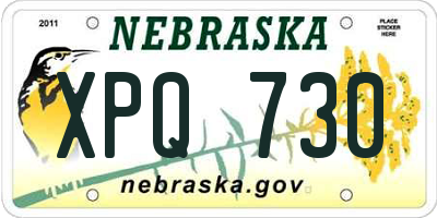 NE license plate XPQ730